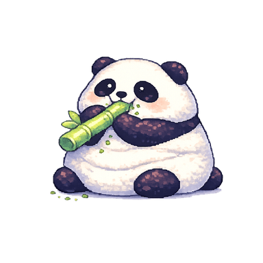 Panda with bamboo