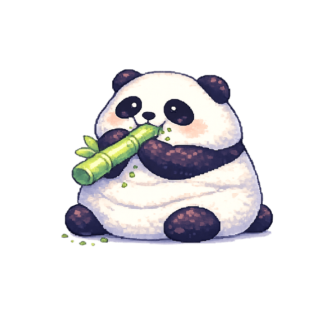 Panda with bamboo